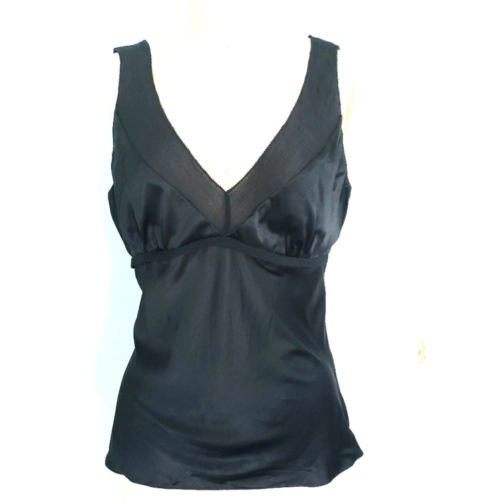 Express Elegant Black Silk Top, S